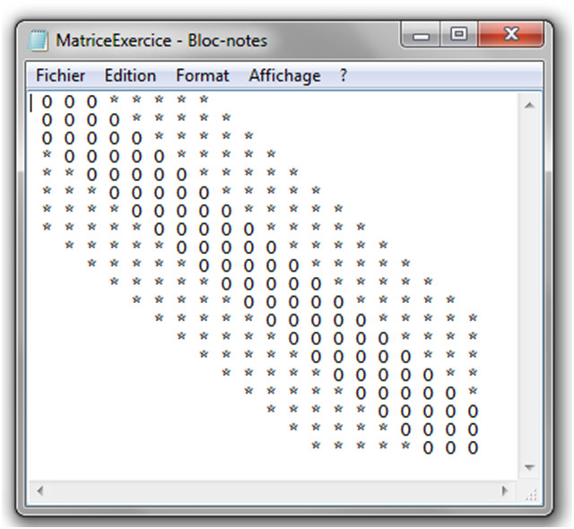 Ecriture d'une matrice